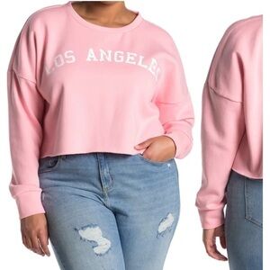 NWT Abound Pink Cropped Los Angeles Sweatshirt Plus